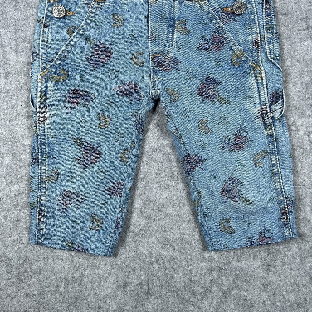 Vintage Lee Authentic Denim Overalls Baby Size 18M fish Pattern 80s RARE Pattern - Picture 8 of 16